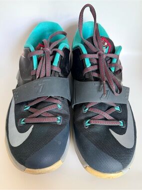 Nike KD-35 Boys Basketball Sneakers Black Red Teal Size 6Y EU 38.5